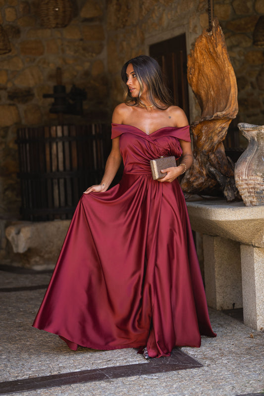 Vestido Timor - bordeux