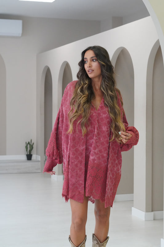 Vestido Oversize c/ remate em renda