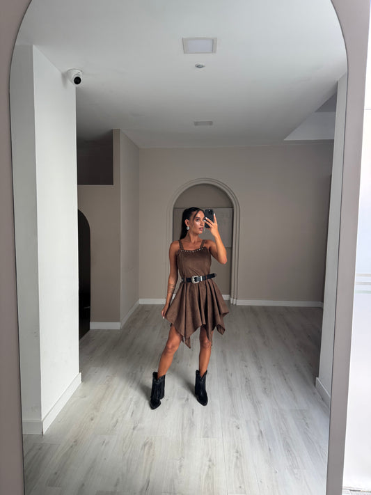Vestido Country Castanho