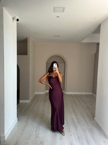 Vestido Amália - Bordeux