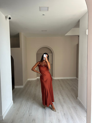 Vestido Amália - Tijolo