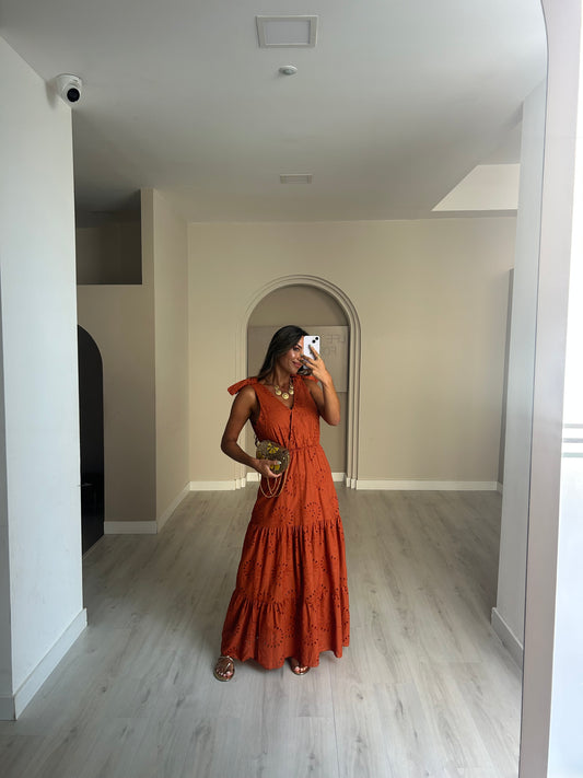 Vestido Constança - Tijolo