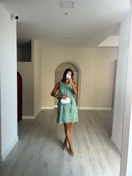 Vestido Safira s/manga - Verde