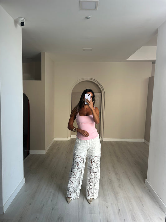 Calça bordada - Branco