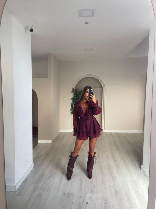 Vestido Bruxelas - bordeux