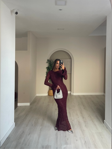 Vestido Mona - bordeux