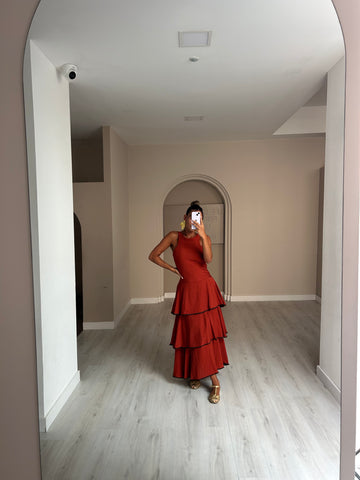 Vestido Abu - Tijolo