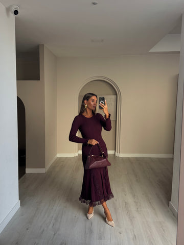 Vestido Amália - Bordo