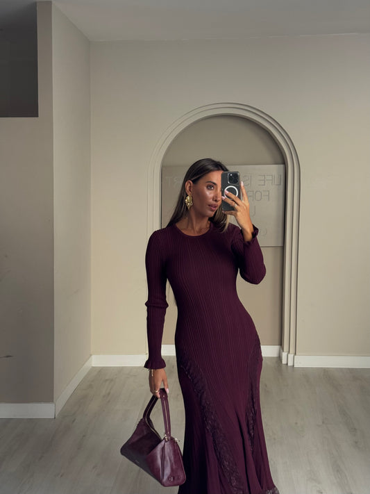 Vestido Amália - Bordo