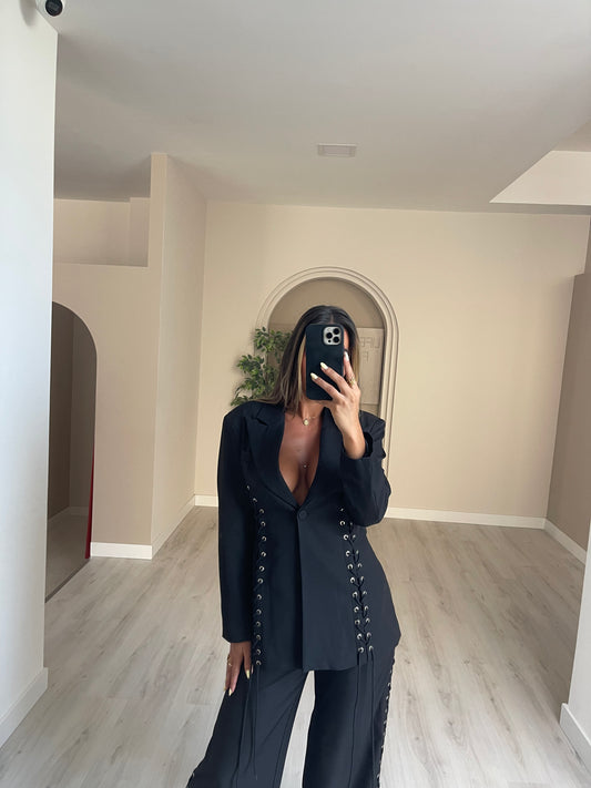 Blazer c/ atilhos - Preto