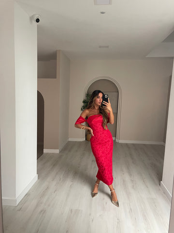 Vestido Atalaia c/ faixa de cetim - Vermelho