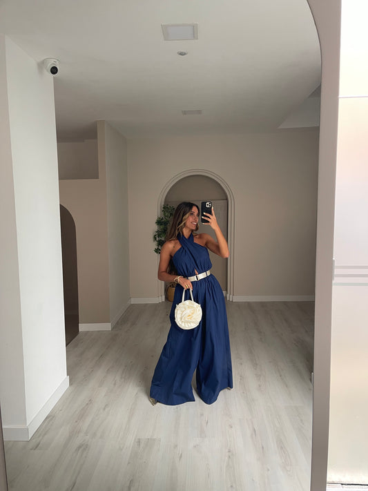 Jumpsuit Algodão Lumina - Azul Marinho