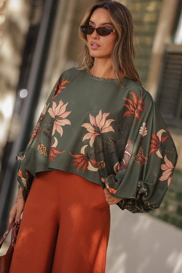 Blusa Florida - Verde