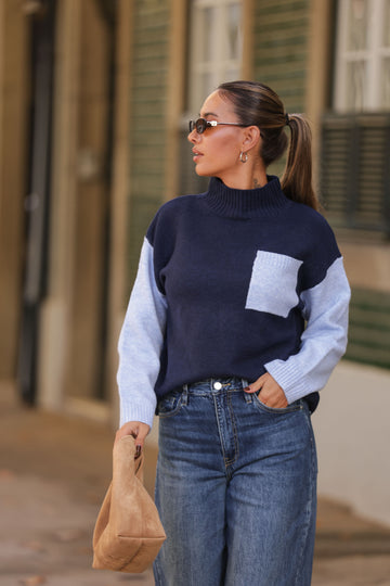 Camisola Bolso - Azul