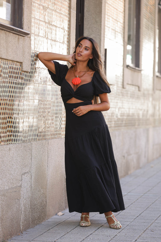 Vestido Ellie c/manga - Preto