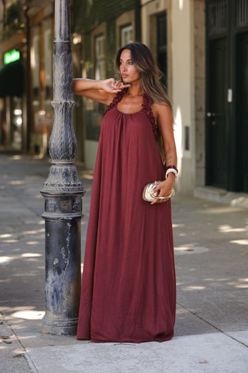 Vestido Corte-Real - Bordéus