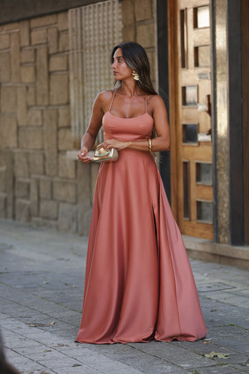 Vestido Suiça - Terracota rosado
