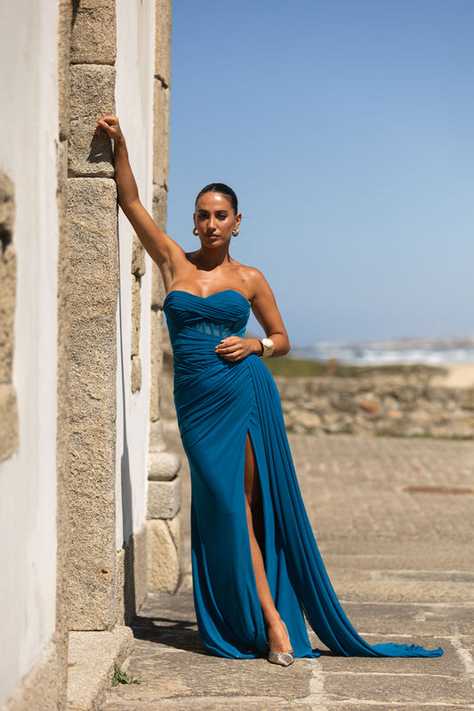 Vestido Positano - Petróleo