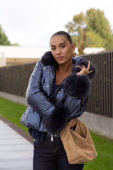 Kispo curto azul marinho