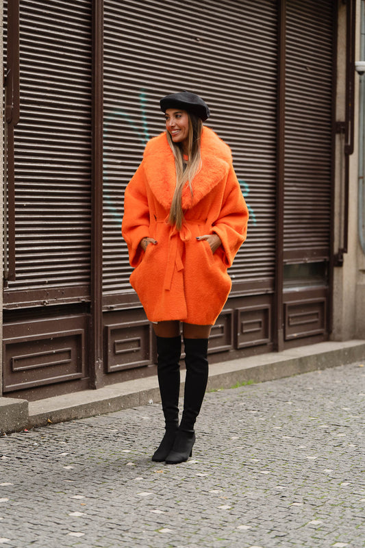 Casaco/capa em pêlo curto - laranja