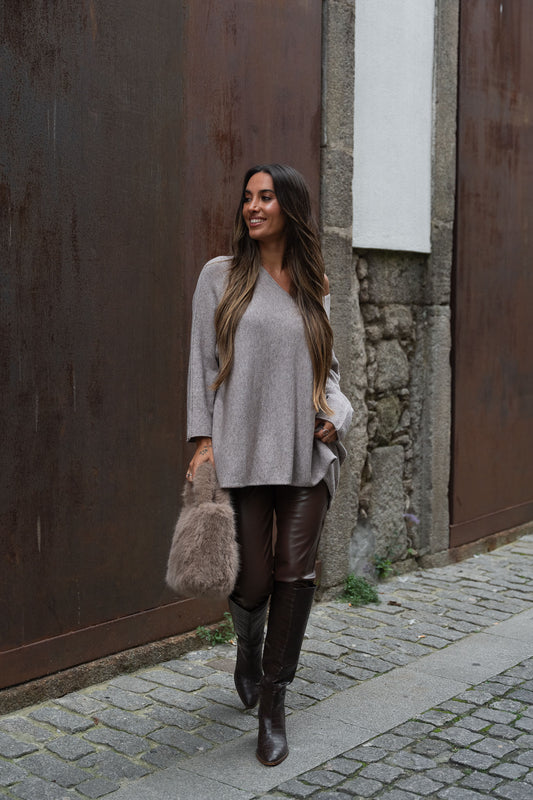 Camisola oversize Olivia - taupe