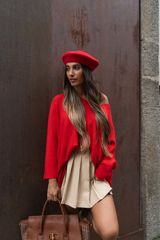 Camisola oversize Olivia - vermelha