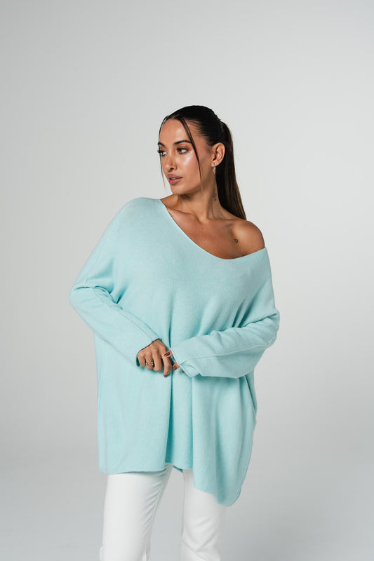 Camisola oversize Olivia - azul bebé