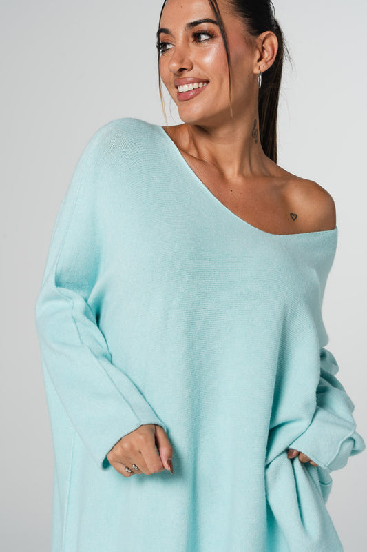Camisola oversize Olivia - azul bebé