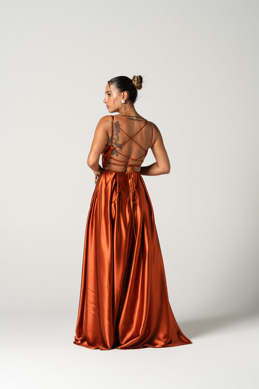 Vestido Copenhaga - Tijolo