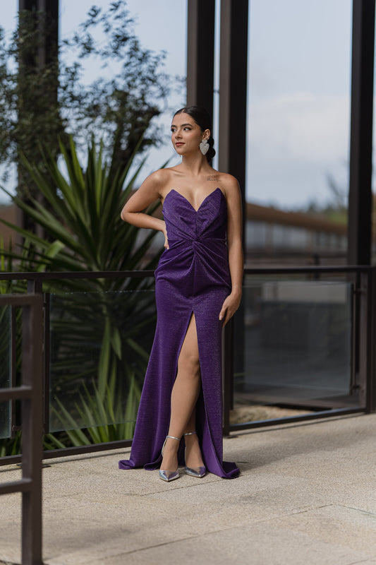 Vestido Glitter - roxo