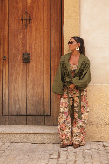 Bomber c/drapeado - Verde