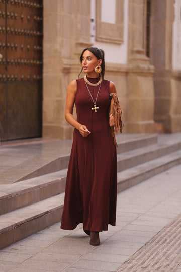 Vestido Miraflor - Bordô