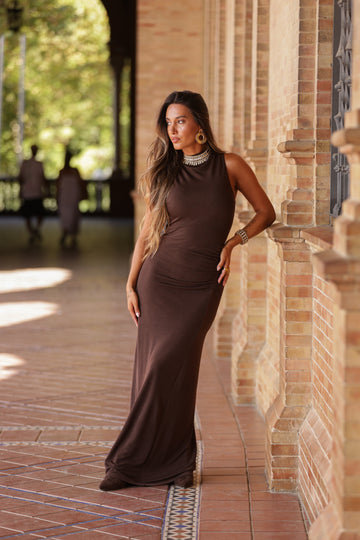 Vestido Carmela - Castanho