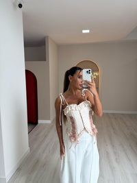 Conjunto Camisola + Saia c/ Tule - Bege