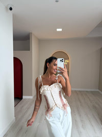 Conjunto Camisola + Saia c/ Tule - Bege
