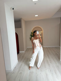 Conjunto Camisola + Saia c/ Tule - Bege