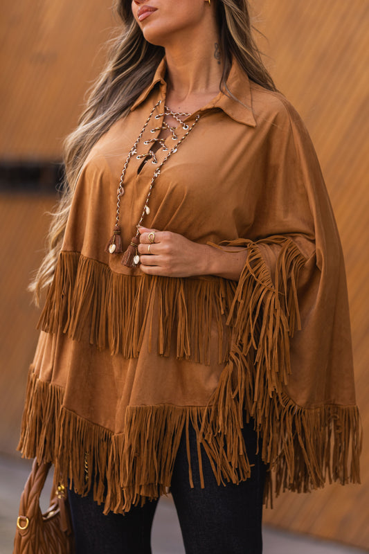 Poncho c/franjas