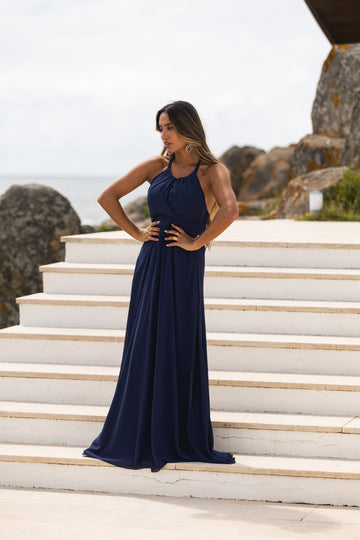 Vestido Benedita - Azul marinho