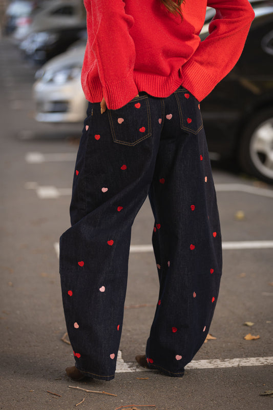 Calça de ganga hearts
