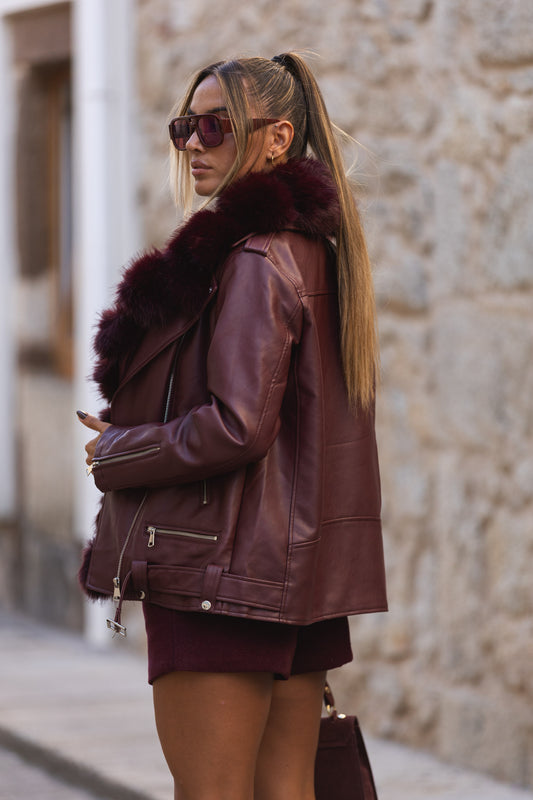 Casaco Ecopele Bordeuxc/ pelo removivel