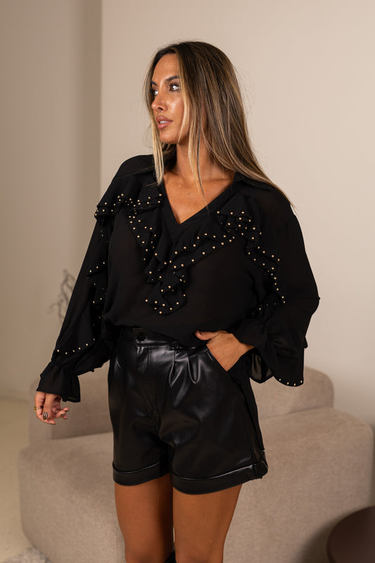 Blusa c/ tachas - preto