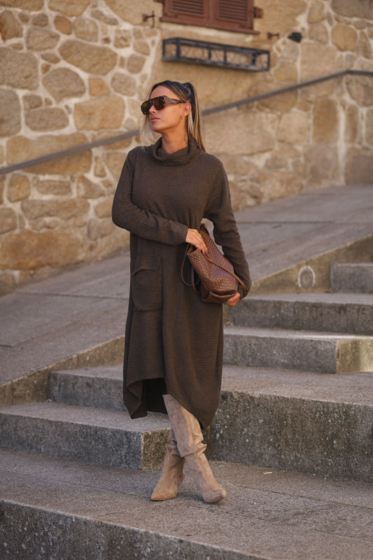 Vestido Riade - castanho