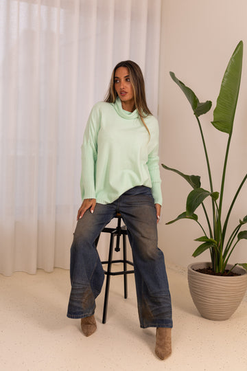 Camisola oversize - verde água