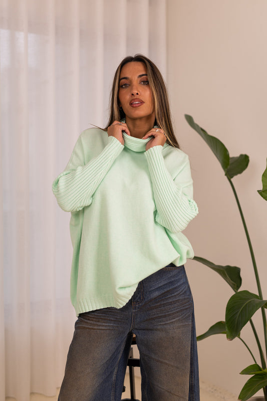 Camisola oversize - verde água