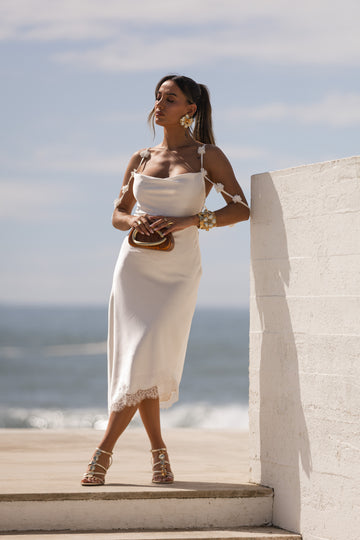 Vestido Musa c/ renda - bege
