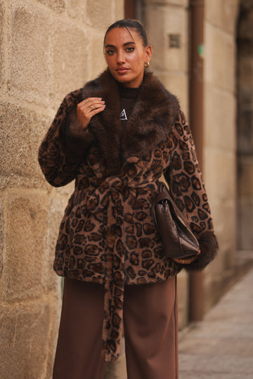 Casaco pêlo leopardo