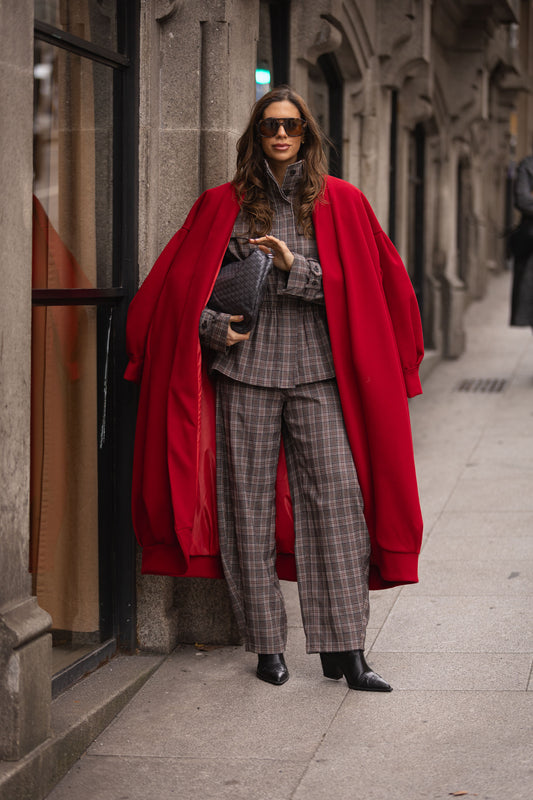 Casaco em fazenda - vermelho