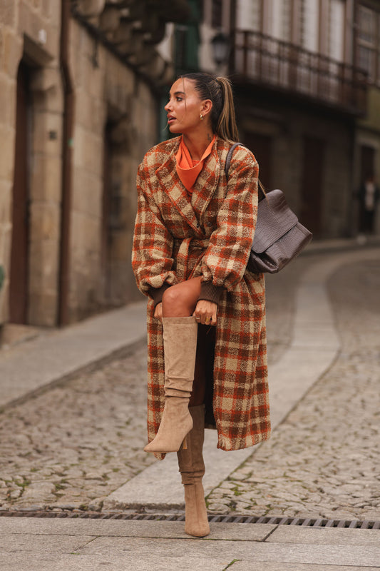 Casaco xadrez - tijolo