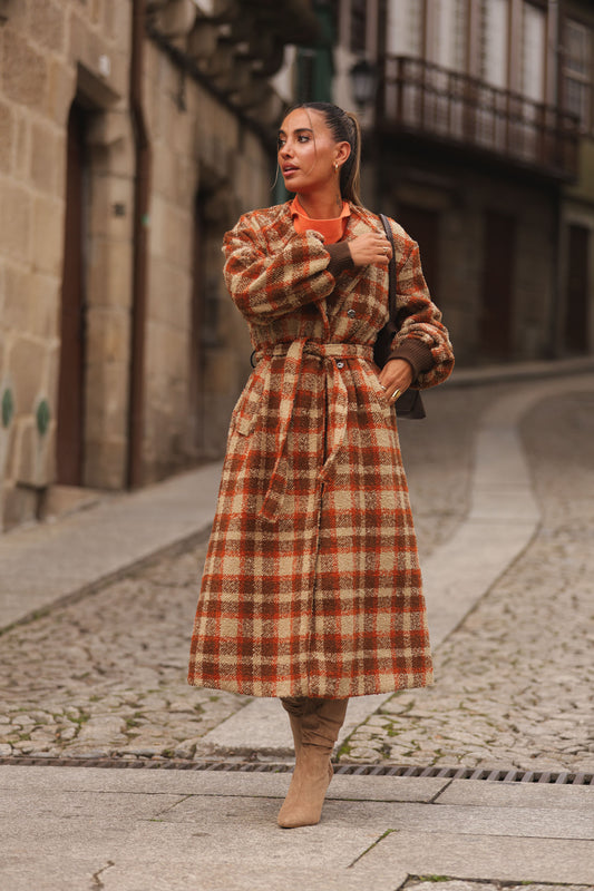 Casaco xadrez - tijolo