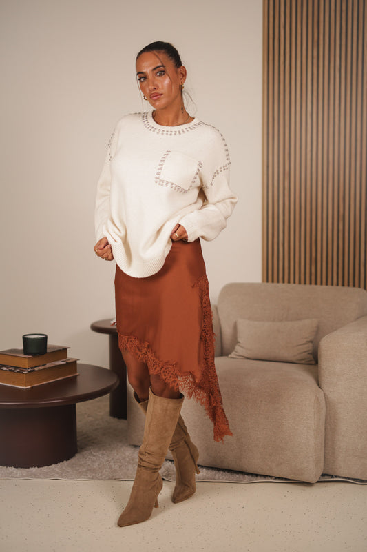 Camisola c/ tachas - branca